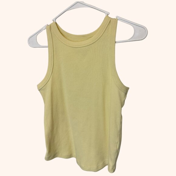 Basic Butter Yellow Ribbed Racerback Tank - Picture 1 of 2